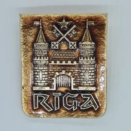 Значок СССР, riga, крепость с башнями и звездой, советский и винтажный
