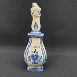 Винтажный графин штоф , цветное стекло,деколь, 0.7 л ,СССР