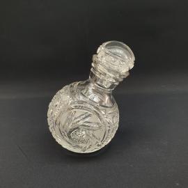 Винтажный графин штоф Пушка , хрусталь 0.8 л, скол на пробке ,СССР