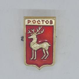 Значок СССР ростов, олень на красном щите, городская эмблема, коллекционный, советский да винтажный