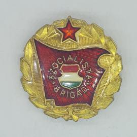 Значок СССР szocialista brigad, алое знамя, венгерский герб, красная звезда, советский и винтажный.