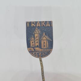 Значок СССР trakai, замковая башня у озера, эмаль редкий туристический сувенир советский и винтажный