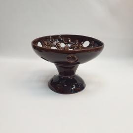 Винтажная ваза фруктовница, обливная керамика высота 14 см, СССР