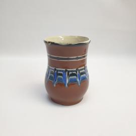 Винтажная декоративная ваза, обливная керамика высота 11 см, СССР