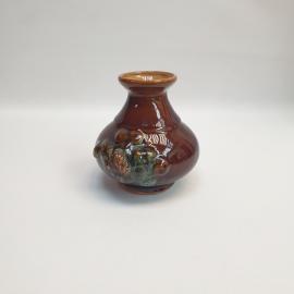 Винтажная декоративная ваза, обливная керамика высота 12 см, скол, СССР