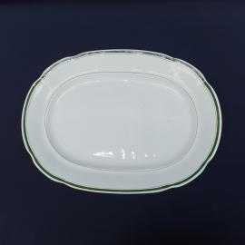 Винтажное овальное блюдо,Тверская ф-ка, фарфор деколь ,СССР