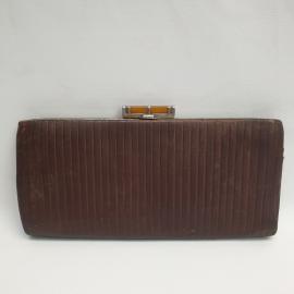 Винтажный женский кожаный клатч 25х12 см, следы времени, СССР.