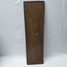 Винтажная  чеканка панно Танцовщина 20х65 см, металл, следы времени СССР