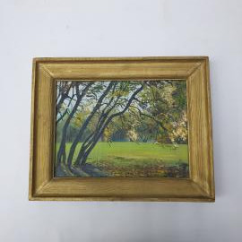 Винтажная картина Летнее поле, холст, масло, 28х36 см.