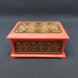 Винтажная шкатулка 18х12х8 см, завод Штамп, пластик, металл, следы времени. СССР.