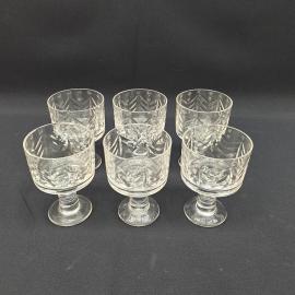 Винтажный набор из 6 бокалов 175 мл, завод Красный гигант, Зима, хрусталь, ручная работа. СССР