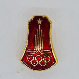 Значок СССР, олимпийские кольца, кремлевская башня, звезда, красная эмаль, советский и винтажный