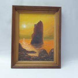 Винтажная картина Скала "Парус", холст, масло, 30х40 см. Молотко В.Н.