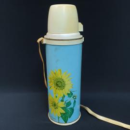 Винтажный термос с стеклянной колбой на 2 литра, следы ржавчины, СССР.