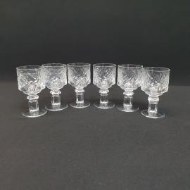 Винтажный набор из 6 рюмок, хрусталь 50 мл, высота 9 см, СССР