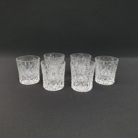 Винтажный набор из 6 стопок, хрусталь 70 мл, высота 65 мм, СССР