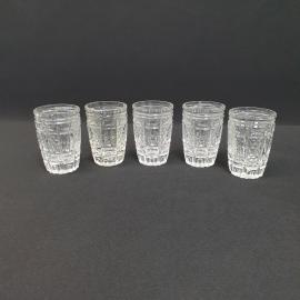 Винтажный набор из 5 стопок, хрусталь 80 мл, высота 75 мм, СССР