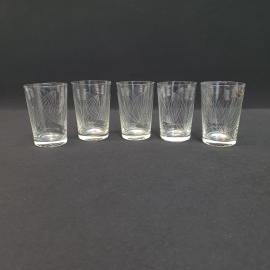 Набор из 5 стопок, стекло резка 100 мл, высота 8 см, СССР