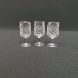 Винтажный набор из 3 рюмок НПО Светлана, хрусталь 50 мл, высота 8 см, СССР