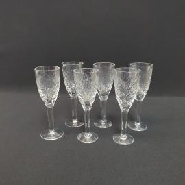 Винтажный набор из 6 рюмок, хрусталь 60 мл, высота 145 мм, СССР