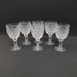Винтажный набор из 6 бокалов, хрусталь 180 мл, высота 145 мм, СССР