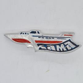 Значок СССР теплоход ракета кама, алюминиевый ретро дизайн, редкий коллекционный, советский и винтаж