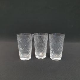 Винтажный набор из 3 стопок, хрусталь 100 мл, высота 85 мм, СССР