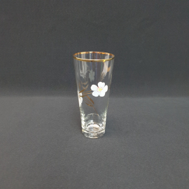 Винтажный стакан, стекло деколь золочение 320 мл, СССР