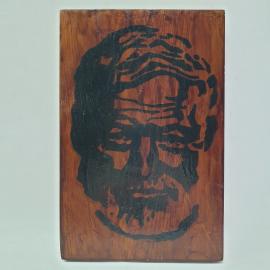 Винтажное панно настенное Эрнест Хименгуэль 19х30 см, дерево, СССР.