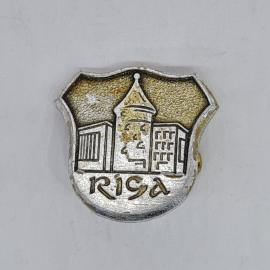 Значок СССР riga с башней и домами, городской архитектурный пейзаж, советский и винтажный