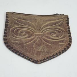 Винтажный кошелек 11х13 см, кожа, металлическая фурнитура, следы времени, СССР