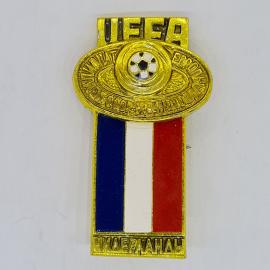 Значок СССР чемпионат европы уефа с мячом и надписью нидерланды триколор, советский и винтажный