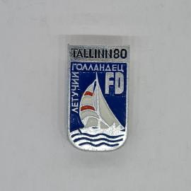 Значок СССР tallinn80 летучий голландец fd с яхтой и морскими волнами, советский и винтажный