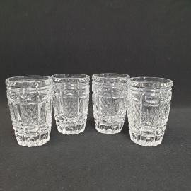 Винтажный набор стопок 4 шт 60 мл, хрусталь, СССР.