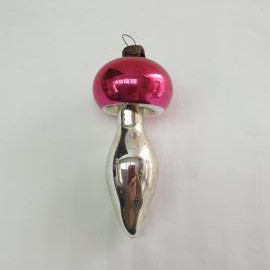 Винтажная елочная игрушка Грибочек 10 см, СССР.