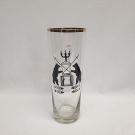 Винтажная пивная кружка Новгород 700 мл, стекло, деколь, позолота, высота 22 см.