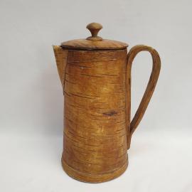Винтажный кувшин для кваса из бересты, высота 27 см, СССР.