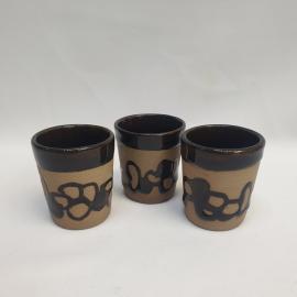 Набор винтажных стопок 3 шт 50 мл, керамика, СССР.