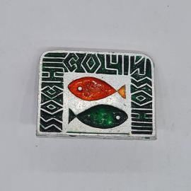 Значок СССР сочи с двумя рыбами, эмаль, пляжный курорт, городской сувенир, советский и винтажный