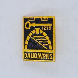 Значок СССР daugavpils 1275 с ключом и аркой, эмаль черно золотая, советский и винтажный