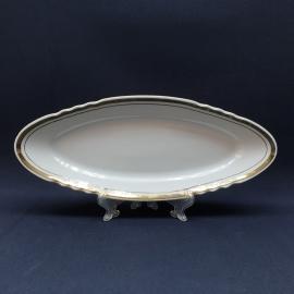 Селедочница 30х12 см Дулево, фарфор, позолота. Винтаж СССР