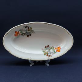 Селедочница Конаково, фаянс деколь 30х17 см, винтаж СССР