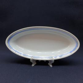 Винтажная селедочница, фарфор, позолота , 26х12 см,Корея