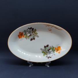 Селедочница, Дулевский ФЗ, фарфор, деколь, 36х23 , Винтаж, СССР.