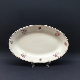 Селедочница Дулево , фарфор позолота,деколь 35х23 см, винтаж СССР