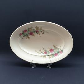 Селедочница 35х24 см, Зик Конакова, фаянс, деколь, Винтаж, СССР