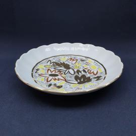 Сервировочное блюдо ЛФЗ, фарфор диаметр 21 см, винтаж СССР