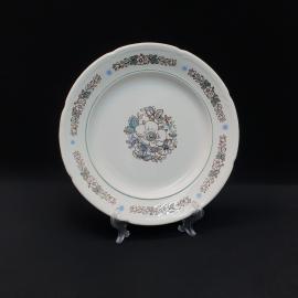 Винтажная столовая тарелка Конаково, фаянс деколь 24 см, СССР