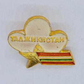 Значок СССР таджикистан с флагом, эмаль, латунь, значок коллекционный, советский и винтажный