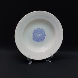 Винтажная суповая тарелка Буди, фарфор деколь 24 см, СССР